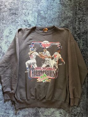 Authentic 1991 World Champions Black Crewneck Sweatshirt